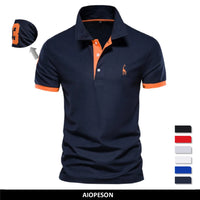 Camisa Polo Masculina AIOPESON com Bordado e 35% Algodão