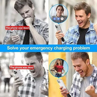 Power Bank Chaveiro 1500mAh Mini Carregador Portátil Recarregável Led Bateria Externa Para Emergência Celular