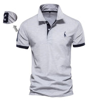Camisa Polo Masculina AIOPESON com Bordado e 35% Algodão