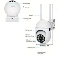 Camera Wireless 360° FullHD 1080p Com Visão Noturna Intercom A7