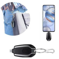 Power Bank Chaveiro 1500mAh Mini Carregador Portátil Recarregável Led Bateria Externa Para Emergência Celular